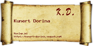 Kunert Dorina névjegykártya